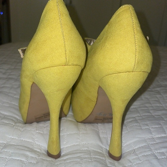 Yellow Platform Heels Qupid very Cute 7.5 - Picture 6 of 8